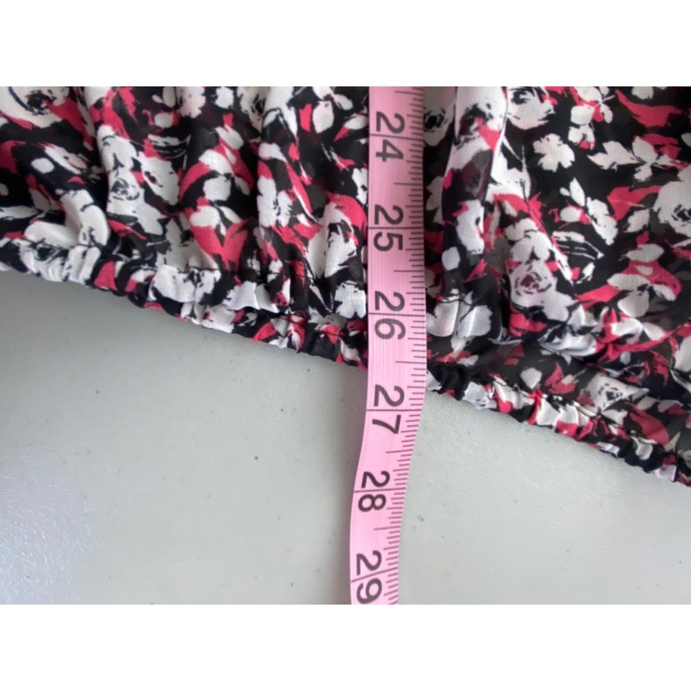 Lane Bryant Floral Dolman Sleeve Bubble Hem Blouse Pink Black Mixed Print 14/16 - Picture 6 of 9